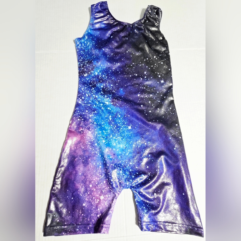 Galaxy Sleeveless gymnastics Leotards Unitard Shorts Size 150 11/12